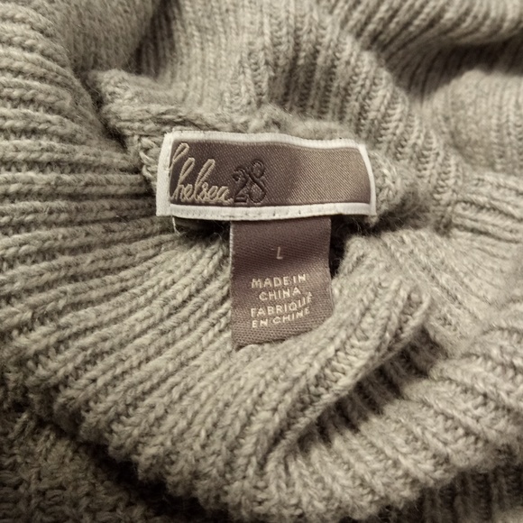 Chelsea 28 Women's Grey Hi-Lo Turtleneck Sweater L - Picture 5 of 6